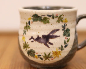 Kutaniyaki Marubun Pair Bunny Mugs