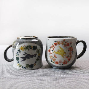 Kutaniyaki Marubun Pair Bunny Mugs