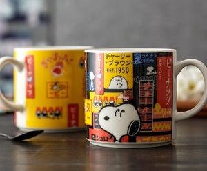 Vintage Peanuts Snoopy Japan Neon Nights Big City Mug Cups