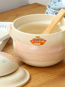 Camellia Cream Pink Double Lid Bankoyaki Donabe Clay Pot