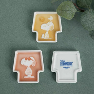 Vintage Peanuts Snoopy Japan 3 Piece Soy Sauce Dipping Dish