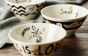 PRE-ORDER Peanuts Snoopy Japan Monotone Zig Zag Bowl Set