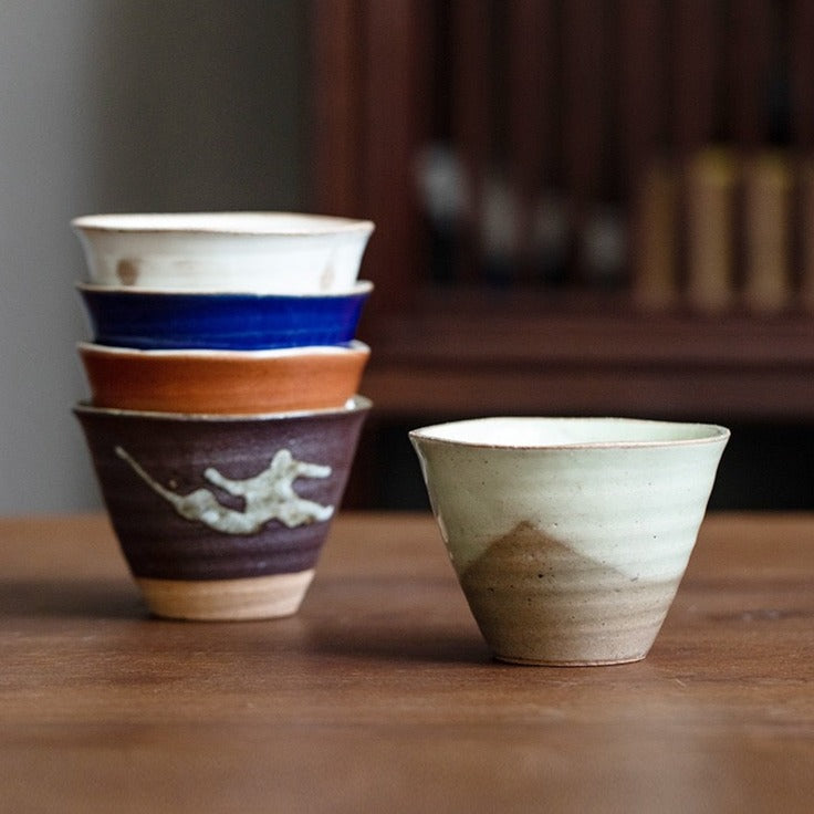 Seifu Koyo Minoyaki 5 Piece Tea Cup/ Pudding Cup Set