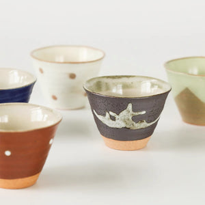 Seifu Koyo Minoyaki 5 Piece Tea Cup/ Pudding Cup Set