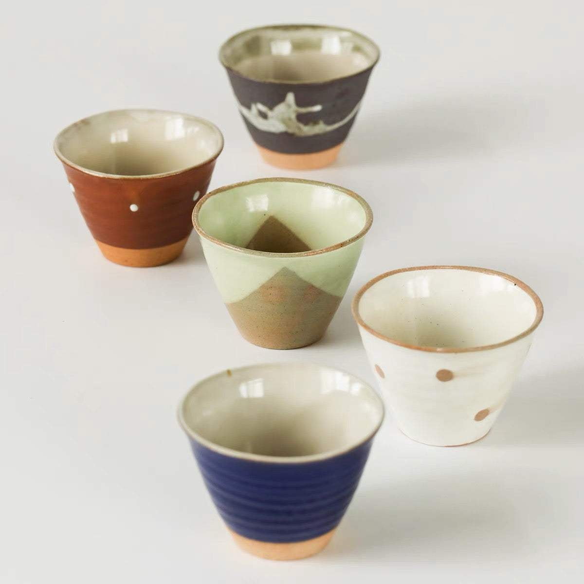Seifu Koyo Minoyaki 5 Piece Tea Cup/ Pudding Cup Set