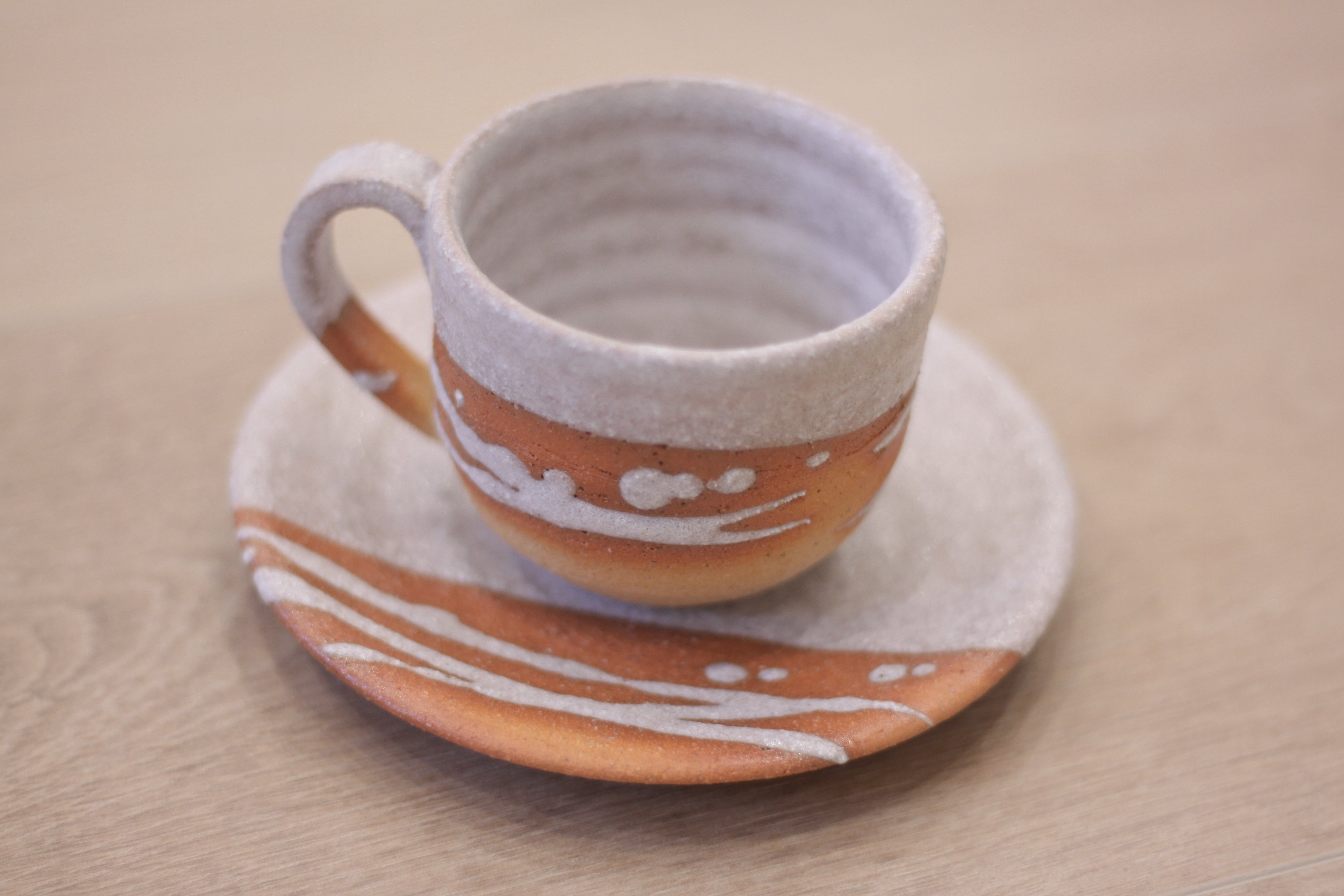 Hechimon Shigaraki Cup & Saucer - Caramel (Collector's Selection)