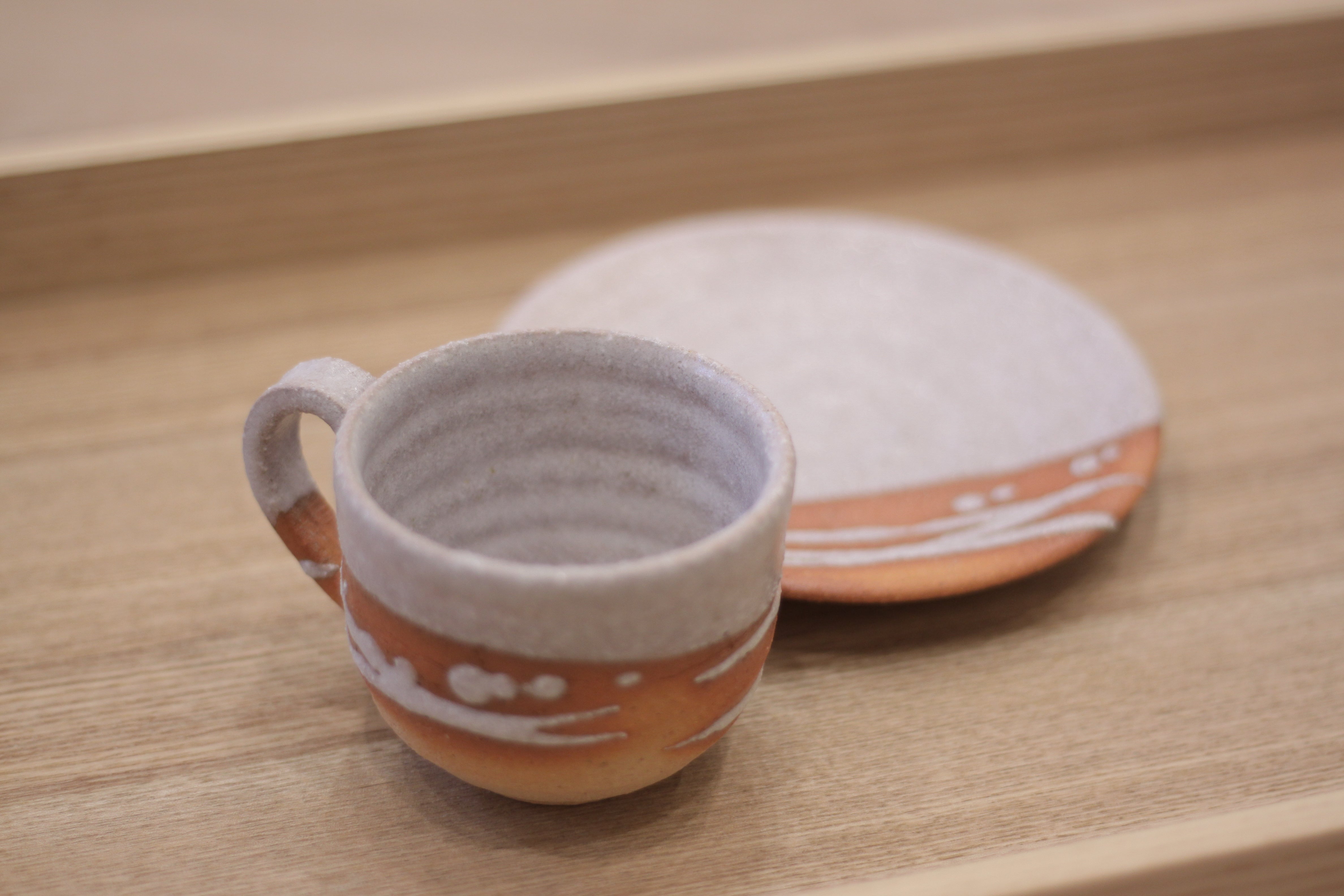 Hechimon Shigaraki Cup & Saucer - Caramel (Collector's Selection)