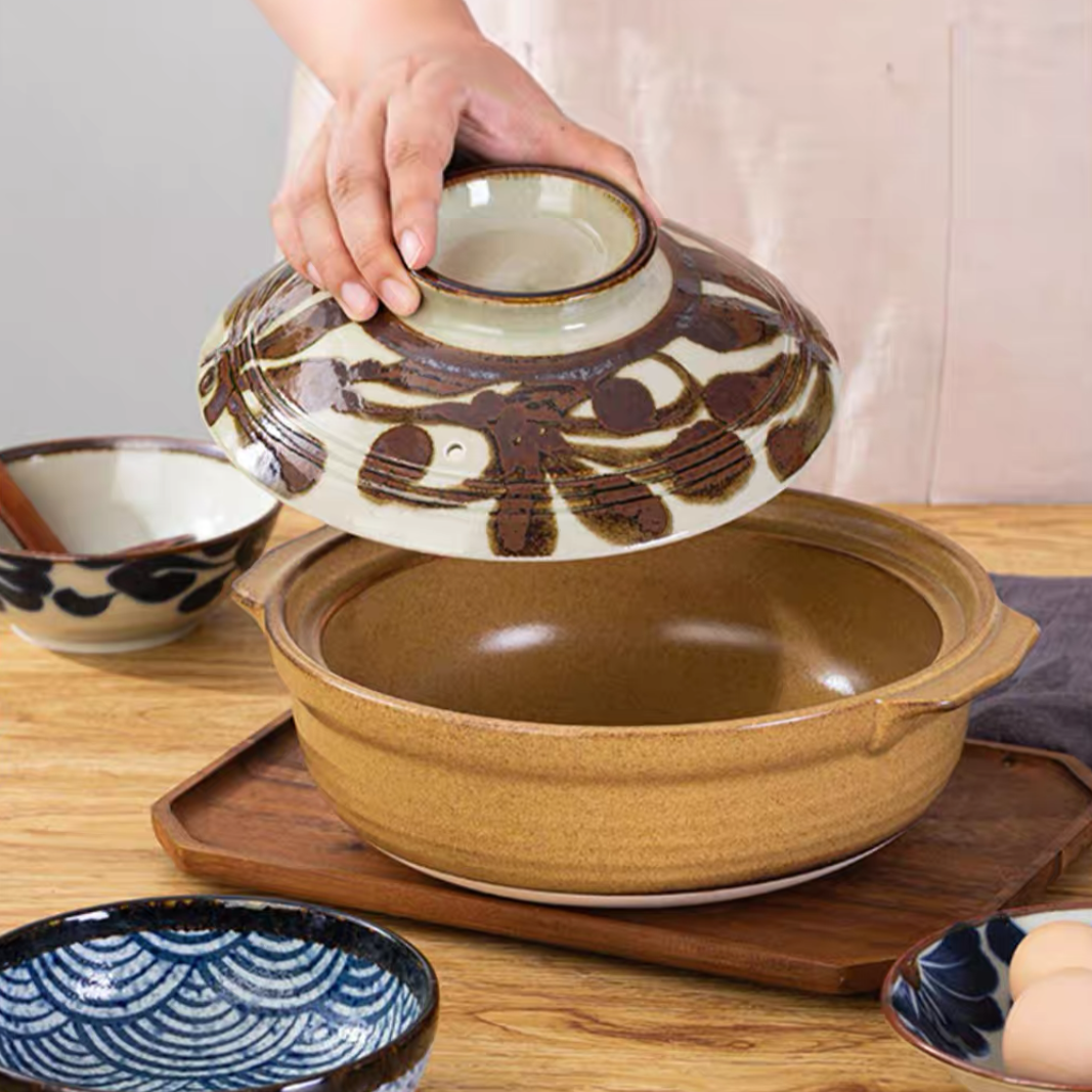 Ryukyu Arabesque Donabe Earthenware Clay Pot - Inked Navy – Object of Living