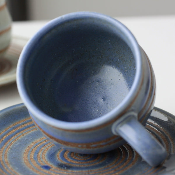 Lake Blue Vortex Coffee Cup & Saucer – Object of Living