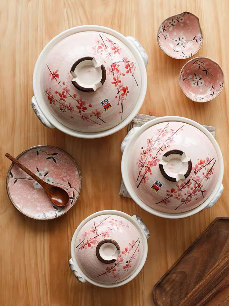 Sakura Bankoware Donabe Clay Pot