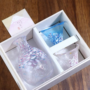 Toyo Sasaki Sakura Fuji Glass Sake Set