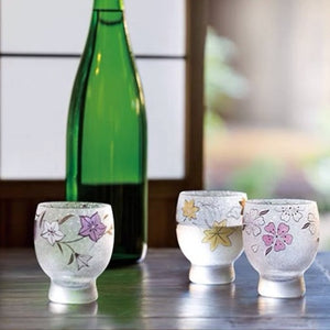 Ishizuka Glass Aderia Four Seasons Sake & Spirits Frosted Glasses