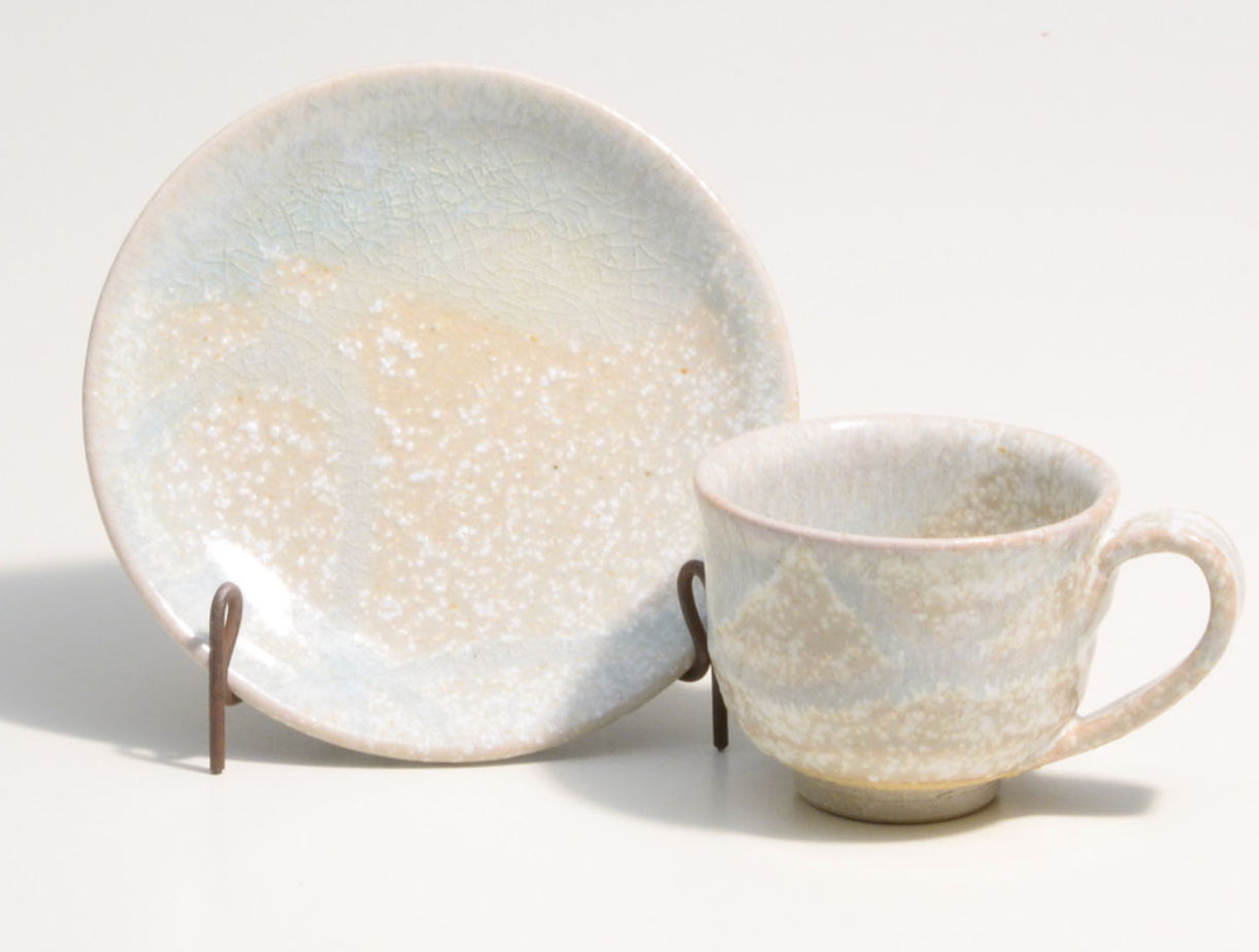 Hechimon Shigaraki Cup & Saucer - Snowscape (Collector's Selection)